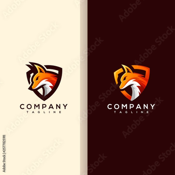 Fototapeta fox e sport logo vector