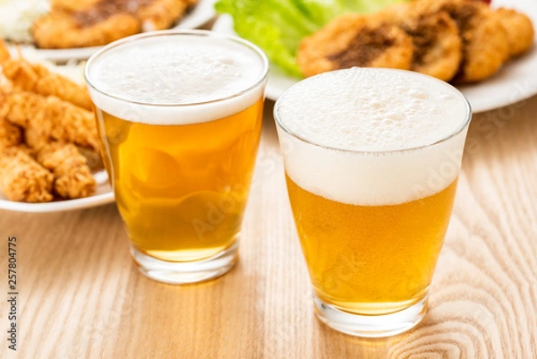 Fototapeta ノンアルコールビールと料理