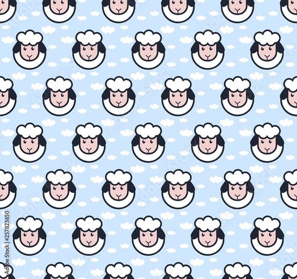 Fototapeta Lamb seamless vector pattern