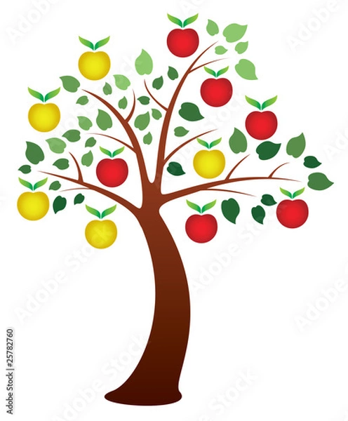 Obraz vector apple tree with fruits
