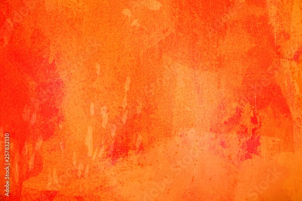 Obraz The abstract bright 0range surface has a brush painted on the background for graphic design.