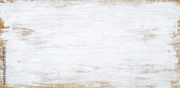 Obraz Białe drewno malowane tekstury bezszwowe tło zardzewiały grunge, porysowana białą farbą na deskach ściany z drewna.