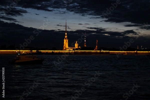 Fototapeta Peter and Paul Fortress at night