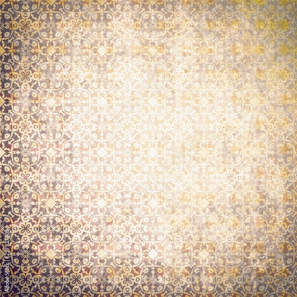 Fototapeta Vintage background vignette, with an abstract pattern, warm multicolor