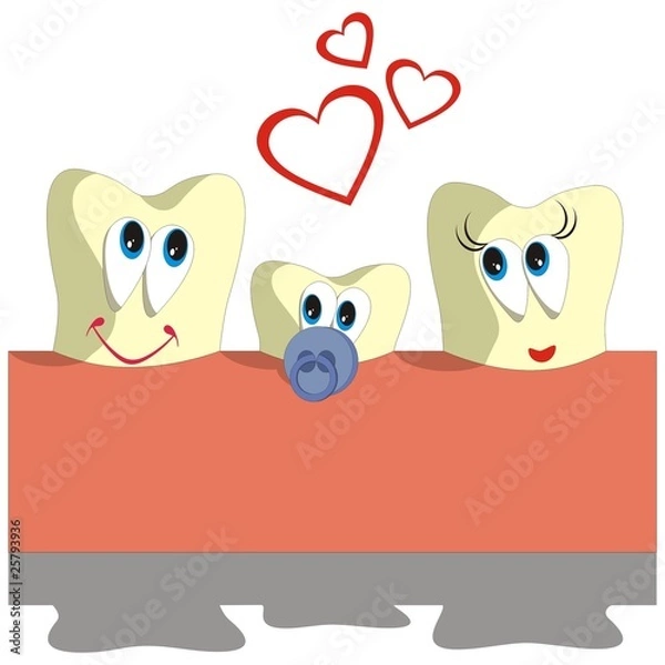Fototapeta Tooth cartoon set 005