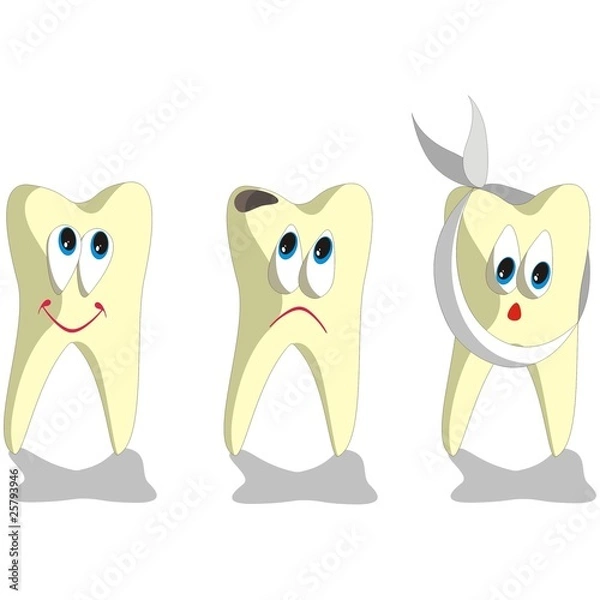 Obraz Tooth cartoon set 001