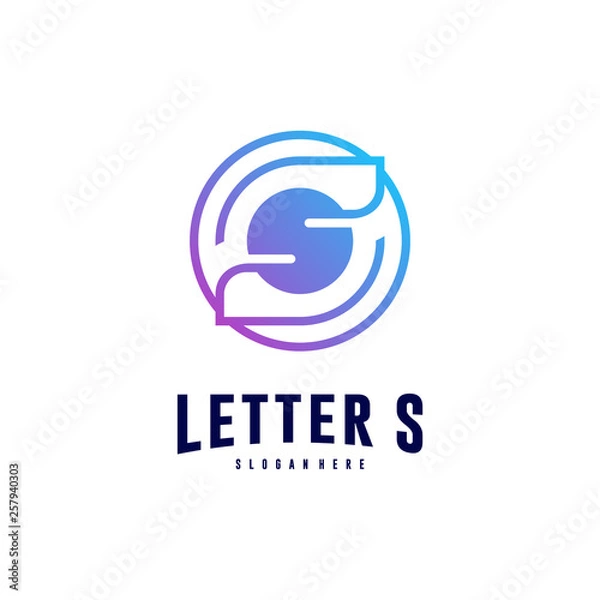 Fototapeta Letter S logo Icon design concepts. Initial S Logo Template Vector. Icon Symbol