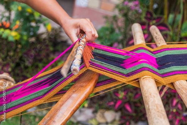 Obraz Weaving traditional textile, Peru