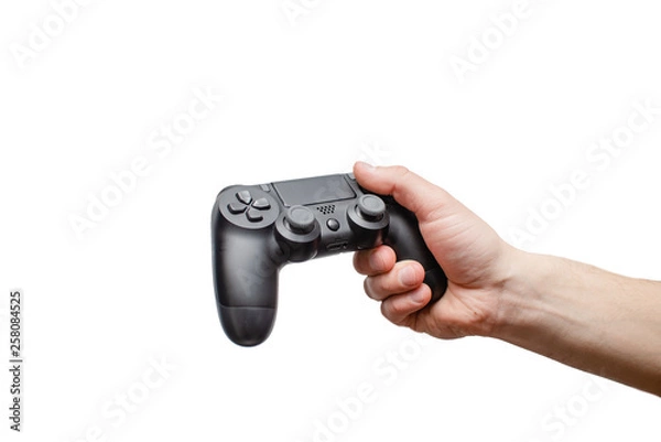 Fototapeta Male hands isolated on white abstract background with