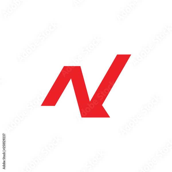Obraz letters nv simple geometric line logo vector