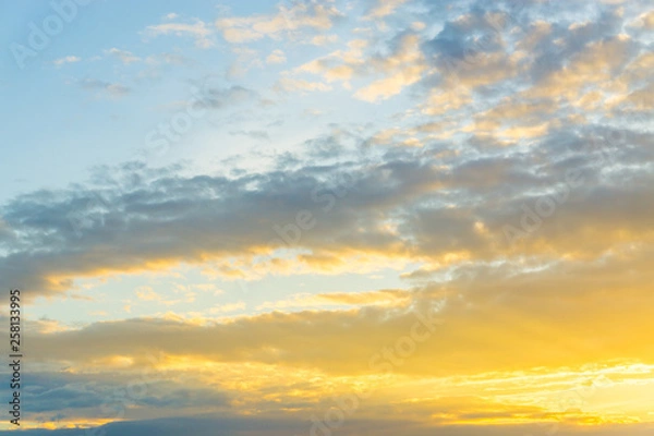 Fototapeta Dramatic colorful sunset sky with cloud