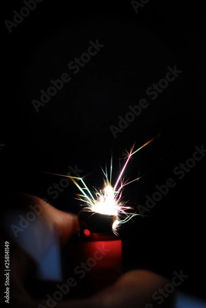 Obraz Lighter sparks macro