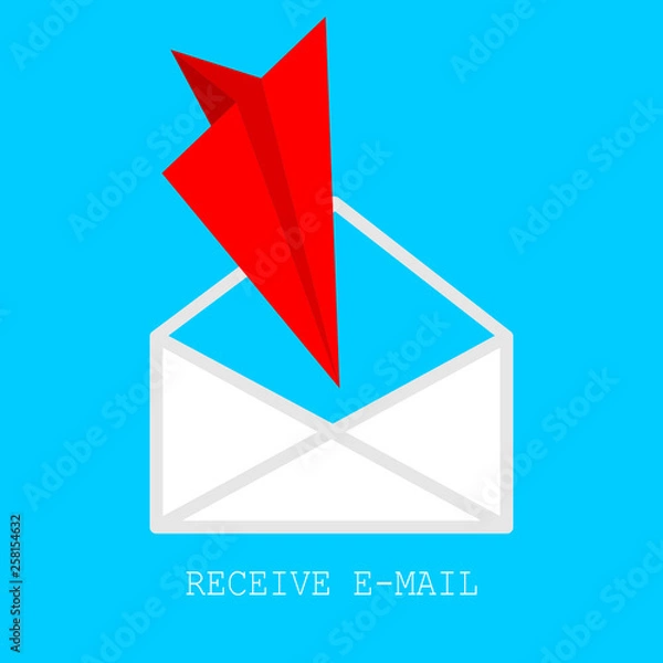 Obraz Received e-mail icon. Concept with envelope for web. Vector flat icon. 