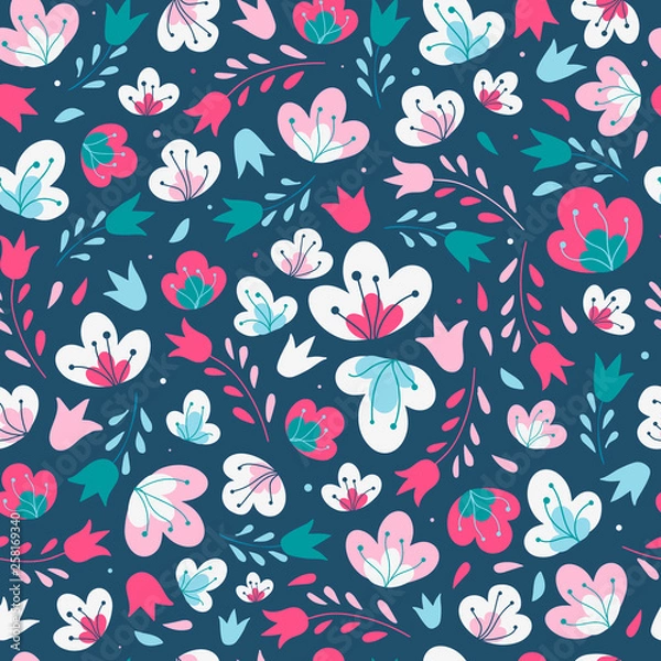 Fototapeta Seamless floral pattern 