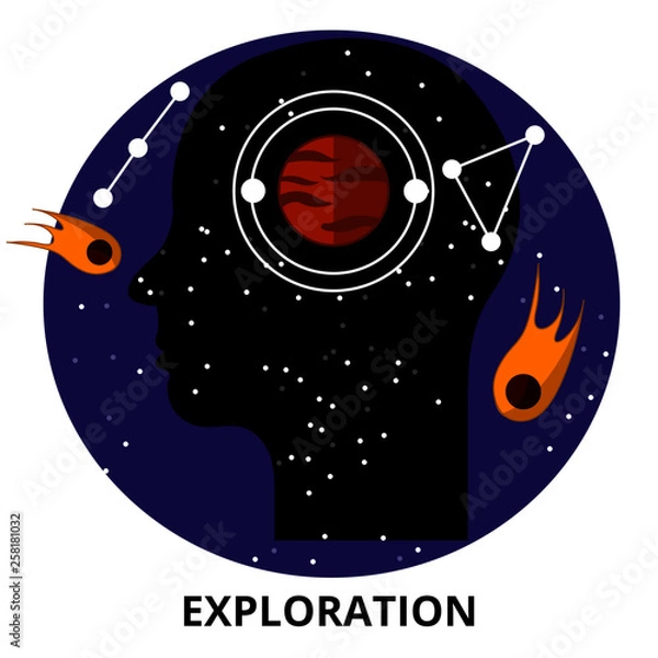Obraz Exploration Abstract Icon Surrealism Concept Illustration Vector