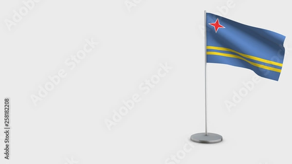 Obraz Aruba 3D waving flag illustration.