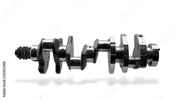 Fototapeta Crankshaft, isolated over white, clipping path, shadow
