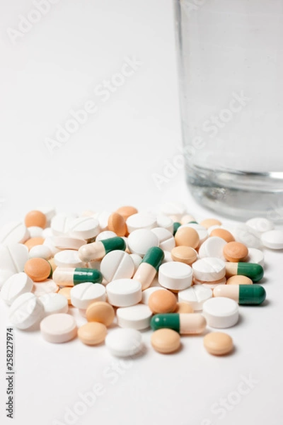 Fototapeta たくさんの薬の山