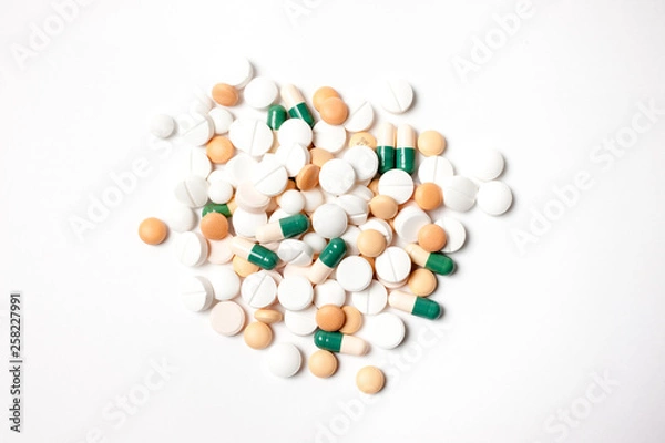 Fototapeta たくさんの薬の山