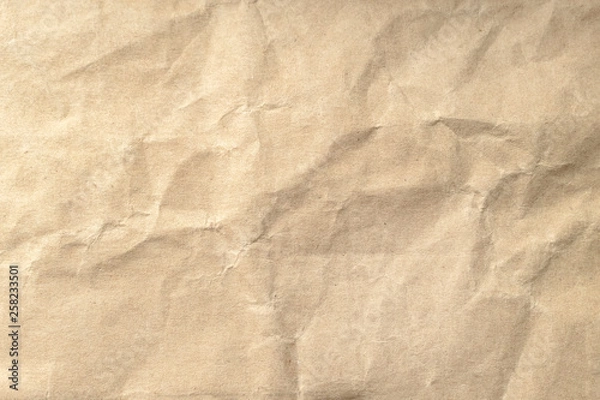 Obraz Brown crumpled paper texture background.