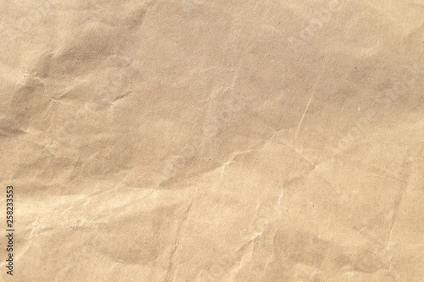 Obraz Brown crumpled paper texture background.