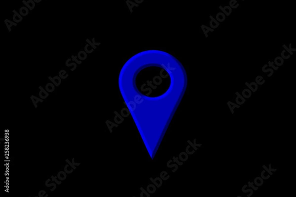 Fototapeta Map mark.  Map destination symbol.  地図の目印。地図の目的地の記号