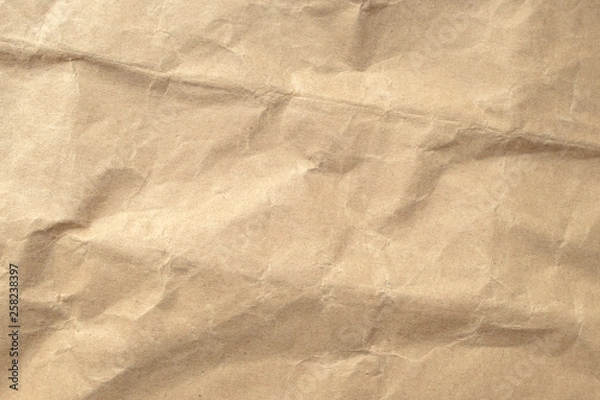 Obraz Brown crumpled paper texture background.