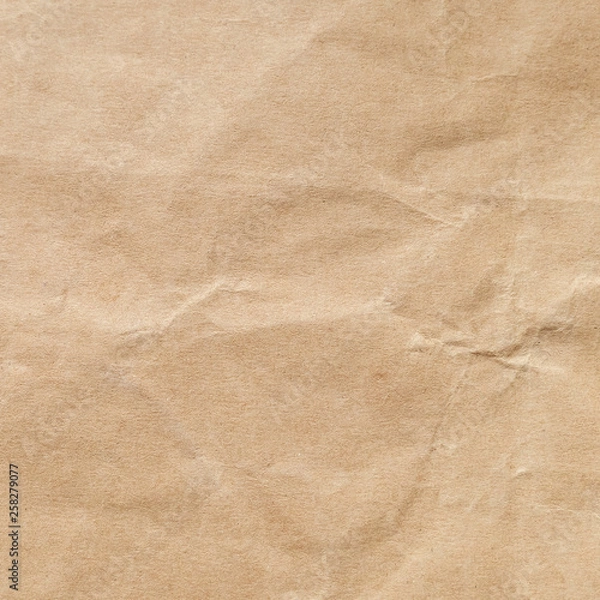 Fototapeta Brown crumpled paper texture background.