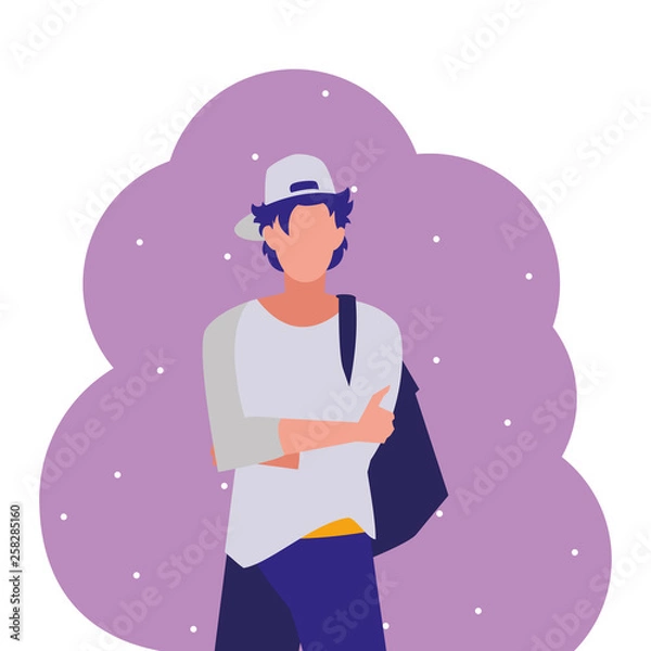 Fototapeta young boy student modeling