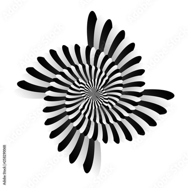 Fototapeta Surrealism. Psychology and philosophy, a sample for printing. Black and white fractal background. Escher style. Images in the style of optical visual illusions - op art.