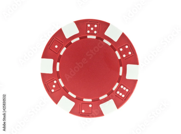 Fototapeta red poker chip isolated
