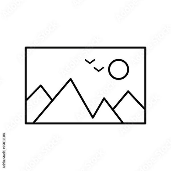 Obraz Landscape picture vector icon, image symbol.
