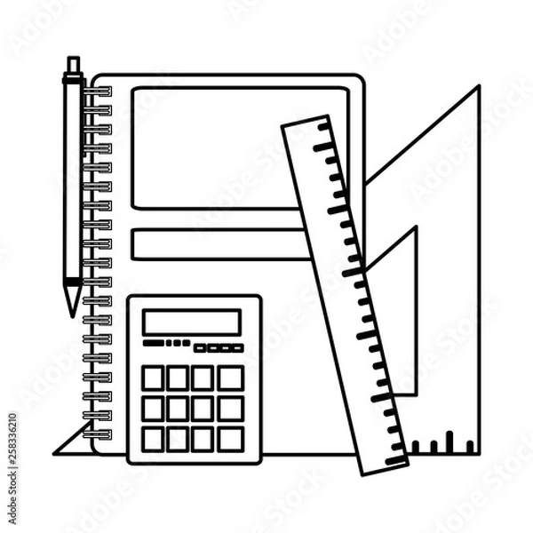 Obraz school notebook with set items