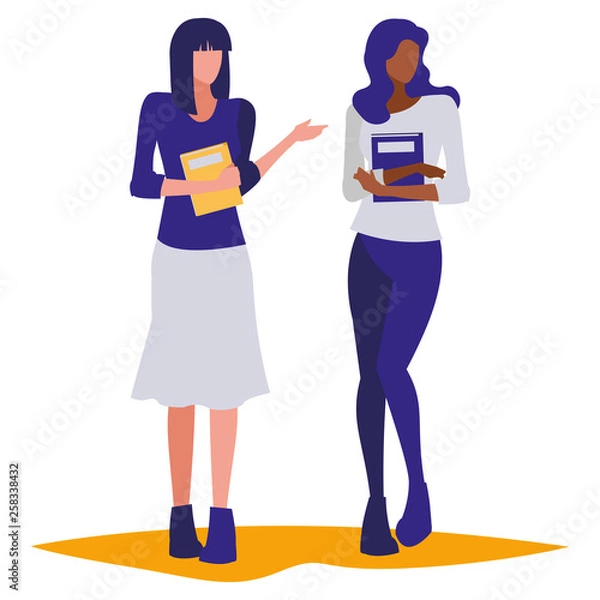 Fototapeta young girls students modeling