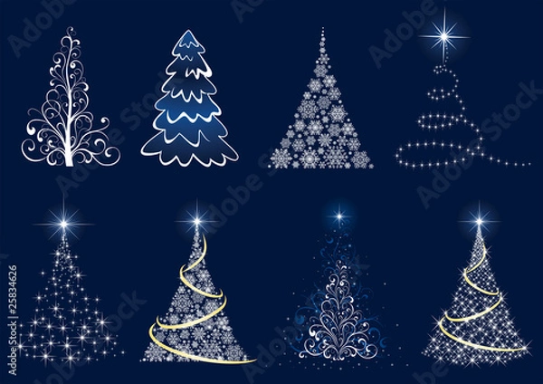 Fototapeta Set of Christmas tree