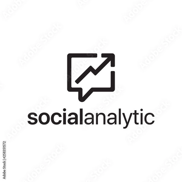 Fototapeta social analytic logo design concept