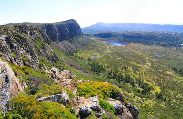 Fototapeta King David's Peak dominates the view over Lake Salome and the Walls of Jerusalem National Park, Tasmania.