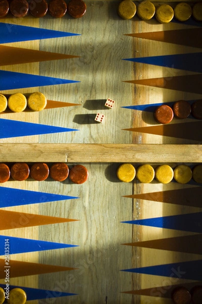 Obraz Top View of Backgammon Board
