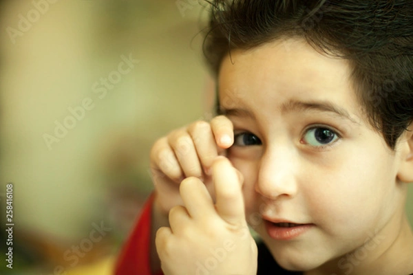 Obraz boy pretending to take photo