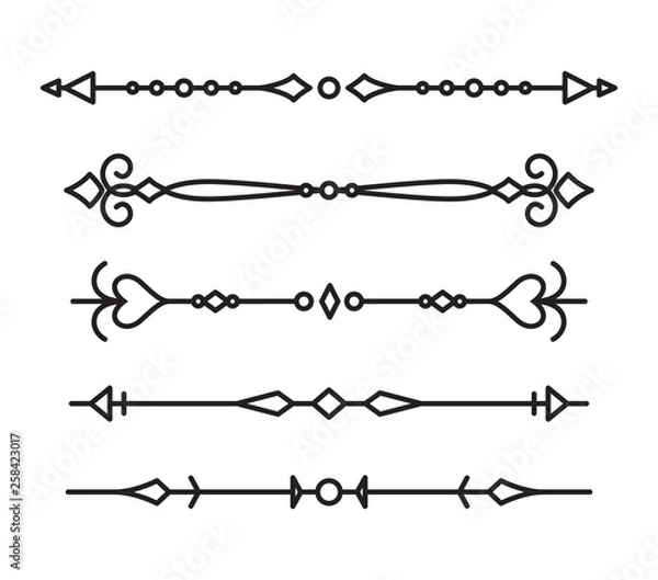 Fototapeta Set of ornamental decorative elements on white background