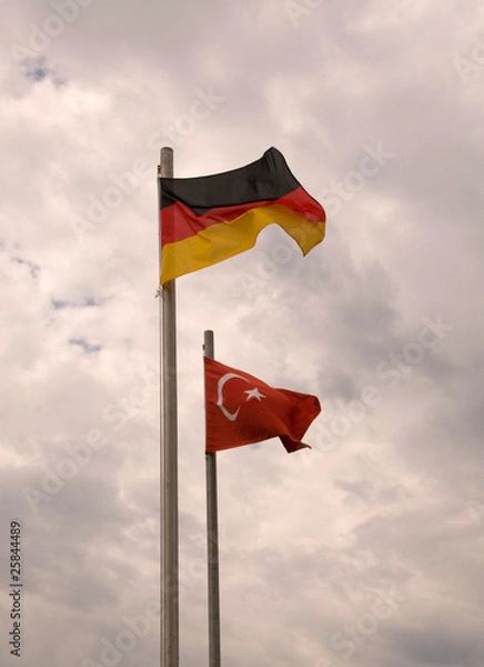 Obraz German and Turkish flags.