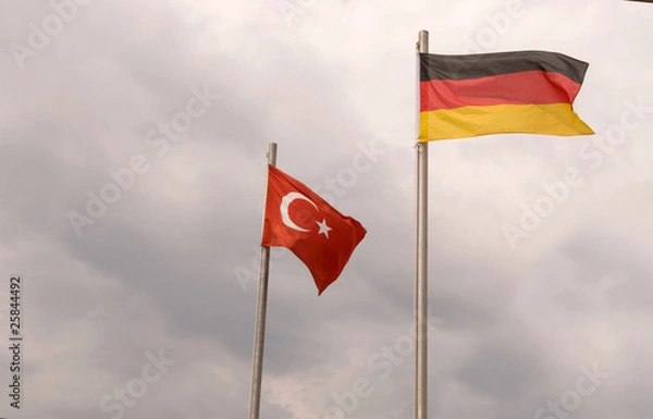 Obraz German and Turkish flags .