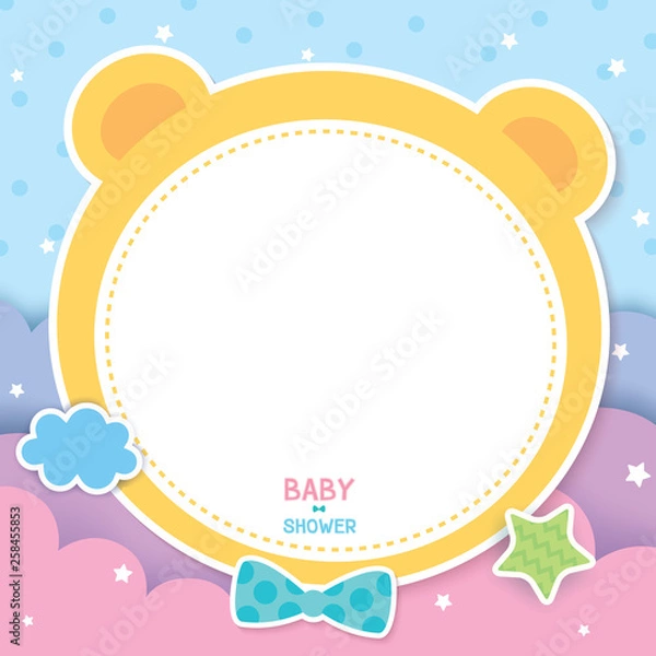 Obraz Baby shower bear frame