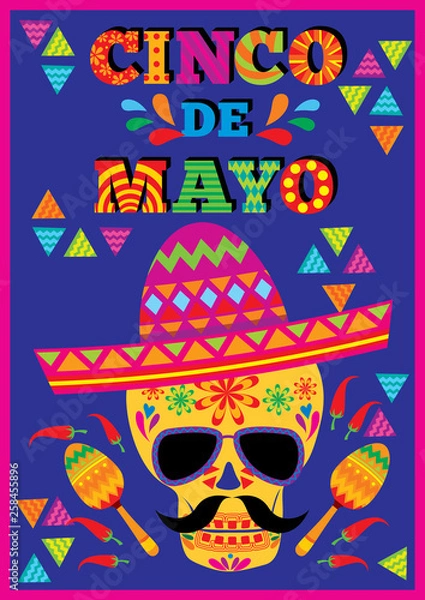 Obraz cinco-de-mayo-skull-poster