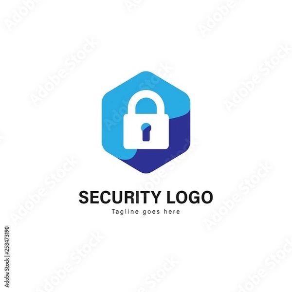 Fototapeta Security logo template design. Security logo with modern frame vector design