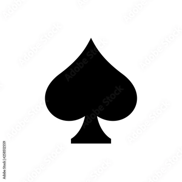 Obraz Symbol karty do gry pik Rysunki ikona, wektor, logo