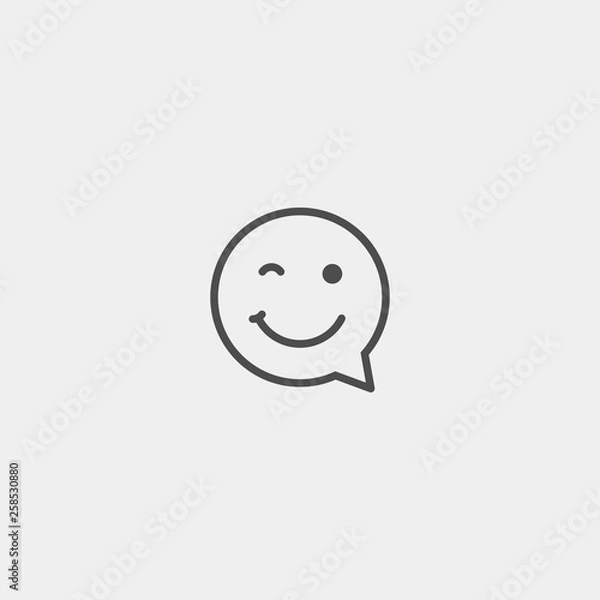 Fototapeta Smile flat vector icon. Smile bubble flat vector icon