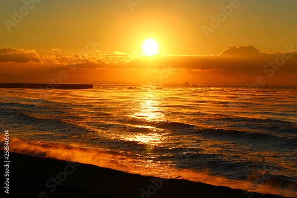 Obraz 湘南の海からの朝日