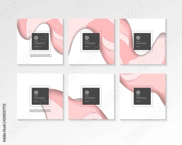 Fototapeta Abstract paper cut concept square backgrounds