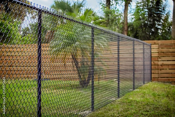 Obraz Black Chain Link Fence